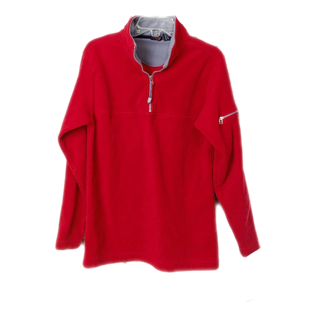 Foot Locker Vtg. Wm S Red 1/4 Zip Fleece Pullover